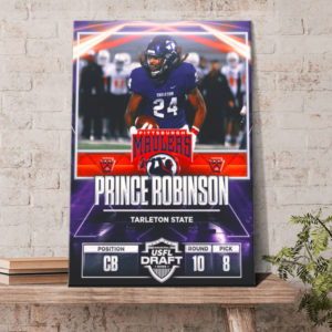 Prince Robinson Pittsburgh Maulers Inaugural USFL Draft 2022 Poster Canvas