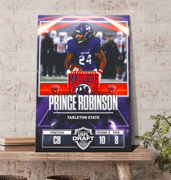 Prince Robinson Pittsburgh Maulers Inaugural USFL Draft 2022 Poster Canvas