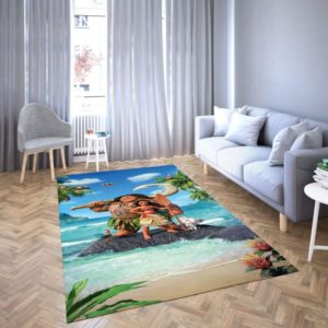 Princess Moana And Maui Disney Area Rug Carpet For Bedroom