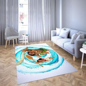 Princess Moana And Maui Of Disney Favorite Cartoon Movie  Area Rug Carpet
