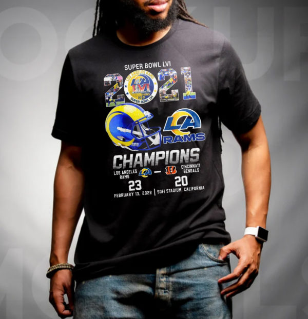 Rams Beat Bengals Wins Champions Super Bowl 2022 T-Shirt