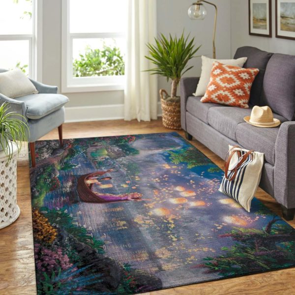 Rapunzel And Flynn Rider By The River Disney  Area Rug Carpet