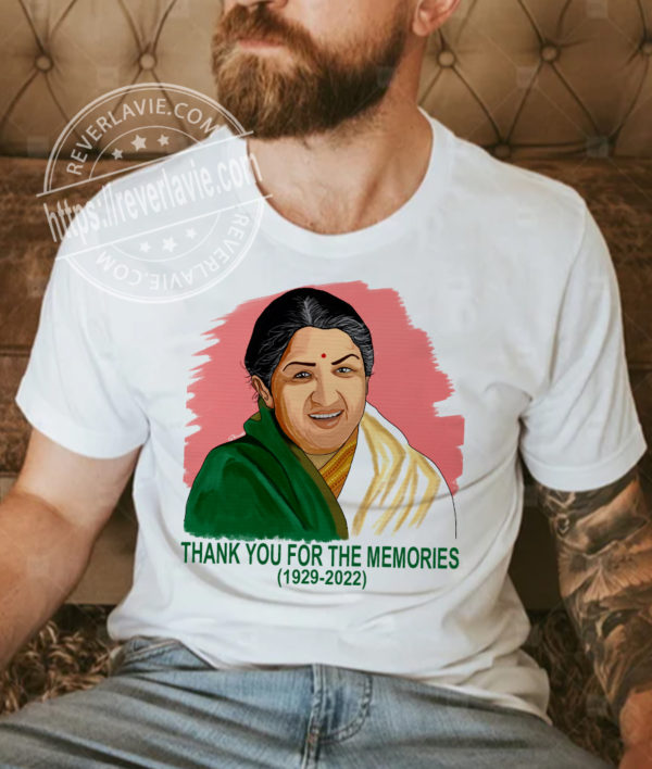 Singer Lata Mangeshkar RIP 1929 2022 Thank You For The Memories T-Shirt