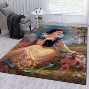 Snow White Gathering Flowers Disney Area Rug Carpet