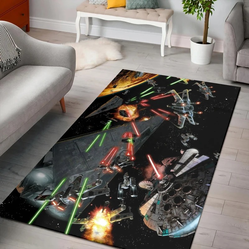 Space Battle Star Wars MillenniuArea Rug Carpet Space Battle Star Wars MillenniuArea Rug Carpet