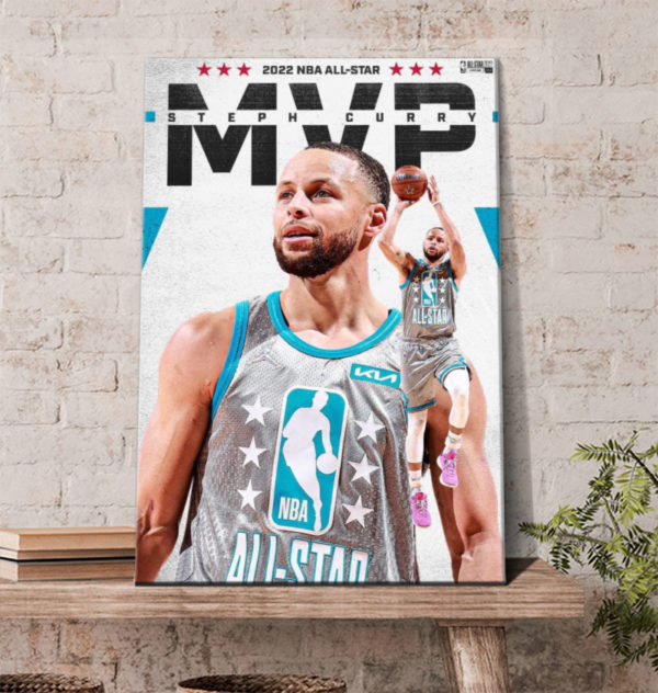 Stephen Curry MVP 2022 NBA All Star Poster Canvas