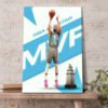 2022 NBA All Star Stephen Curry MVP Signature Poster Canvas