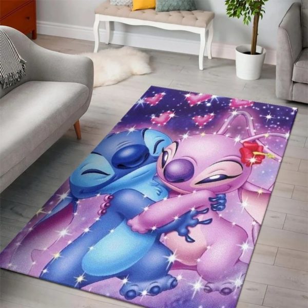 Stitch And Angel Disney Area Rug Carpet