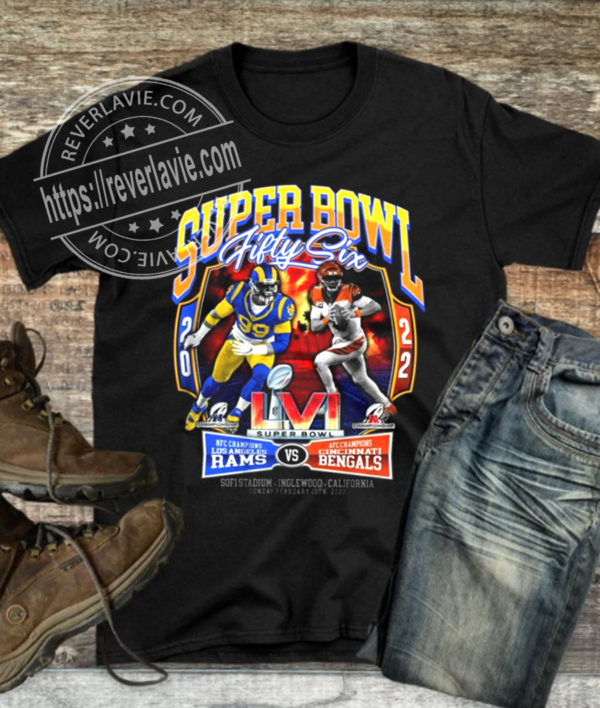 Super Bowl Fifty Six NFC Champions Rams vs AFC Champions Bengals T-Shirt