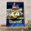 LA Rams Super Bowl Win Champs 2022 Poster Canvas