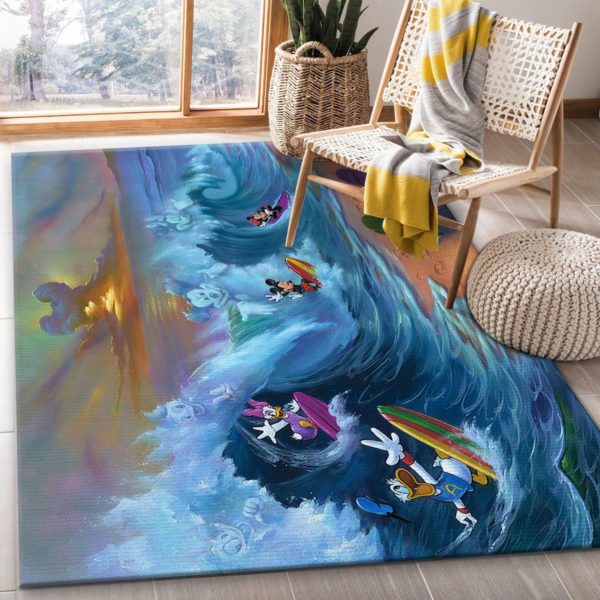 Surfing Disney Area Rug Carpet