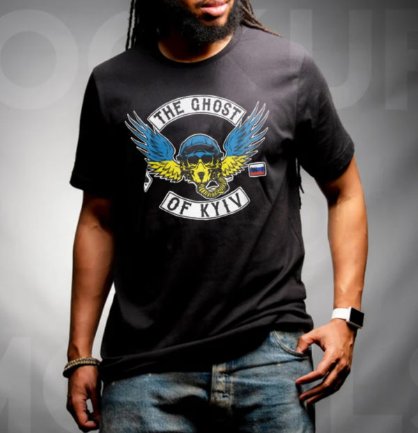 The Ghost Of Kyiv Wings Flag T-Shirt