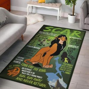 The Lion King Scar Disney  Area Rug Carpet