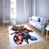 The Marvel Captain America Ironman And Hulk Area Rug Carpet