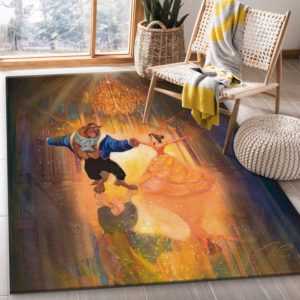 The Perfect Dance Beast And Bella Disney Area Rug Carpet