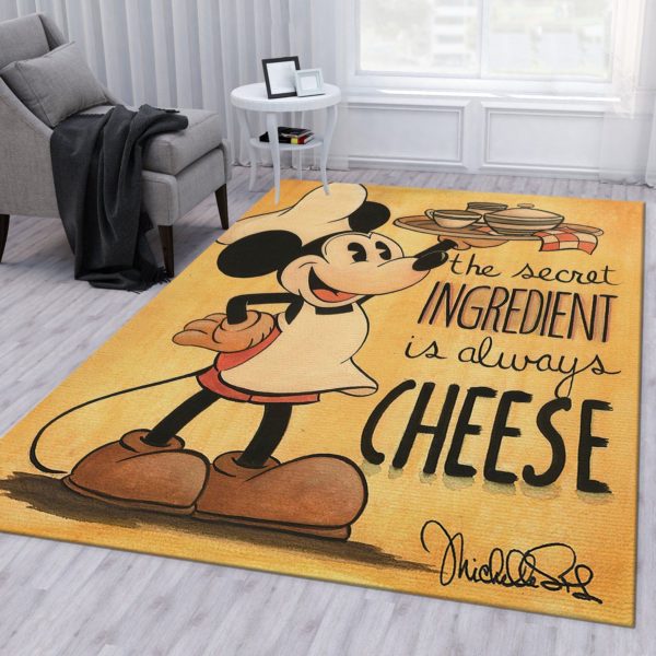 The Secret Ingredient is Alwways Cheese Mickey Mouse Disney Area Rug Carpet