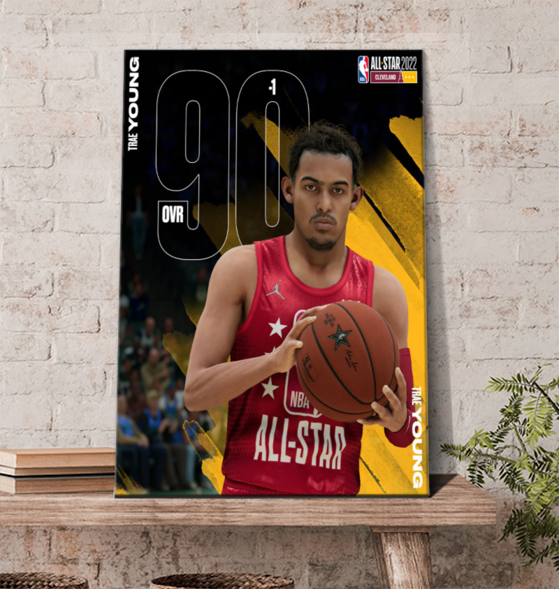 Trae Young 90 NBA All Star 2022 Lineups Are Set Poster Canvas Trae Young 90 NBA All Star 2022 Lineups Are Set Poster Canvas