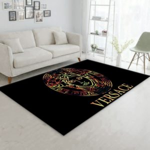 Versace Black And Gold Area Rug Carpet