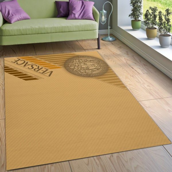 Versace Yellow Background Area Rug Carpet