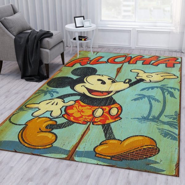 Welcome Mickey Aloha Disney Area Rug Carpet