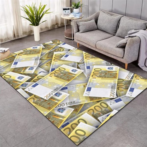 200 EURO Pattern Money Rug Home Decor