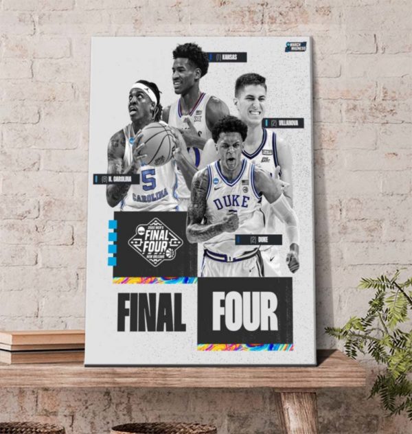 2022 Mens Final Four March Madness Poster Canvas