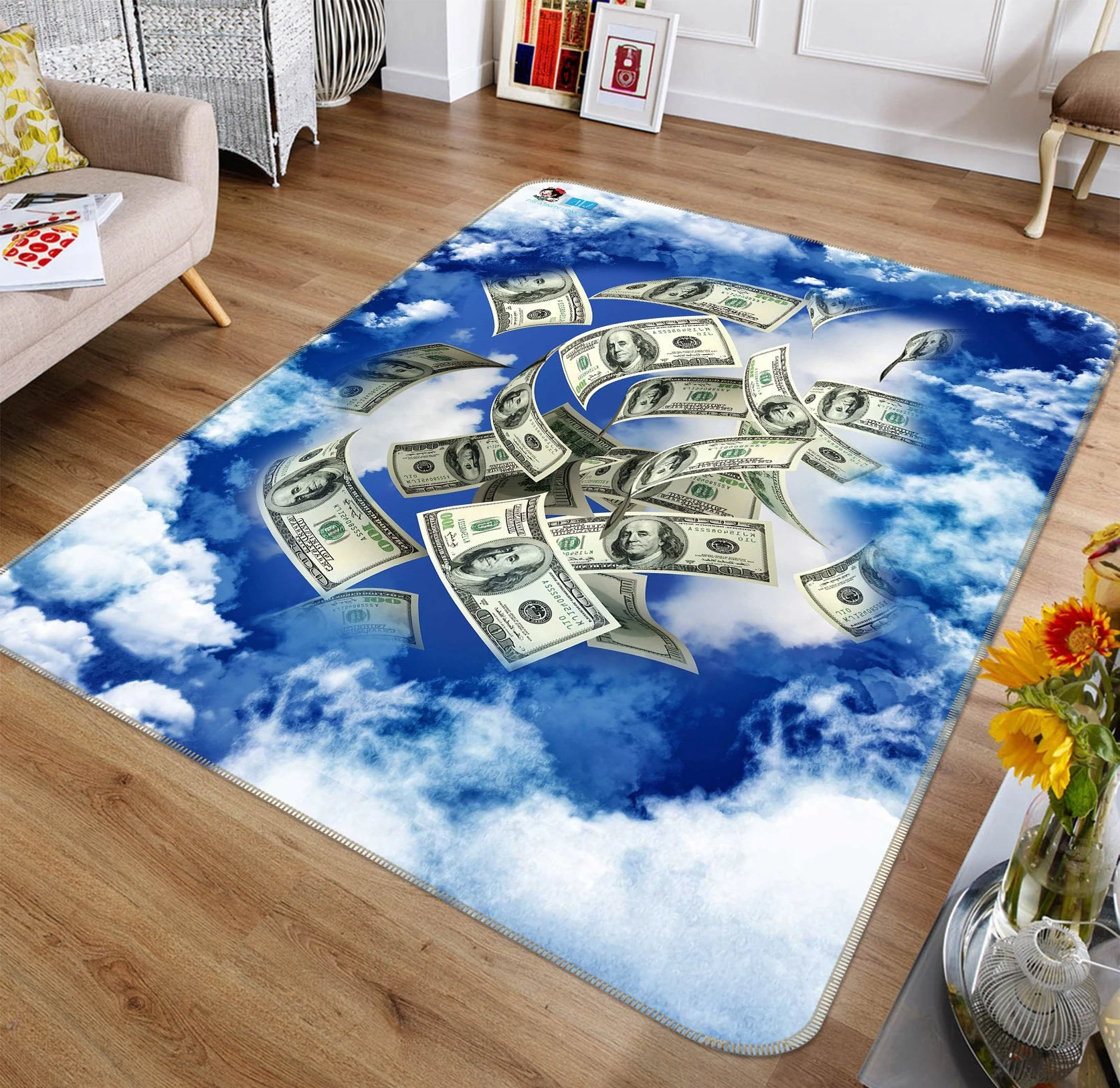3D Cloud Money Rug Home Decor 3D Cloud Money Rug Home Decor
