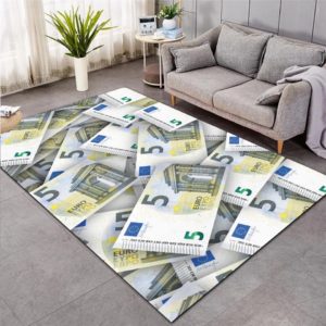 5 EURO Pattern Money Area Rug Home Decor
