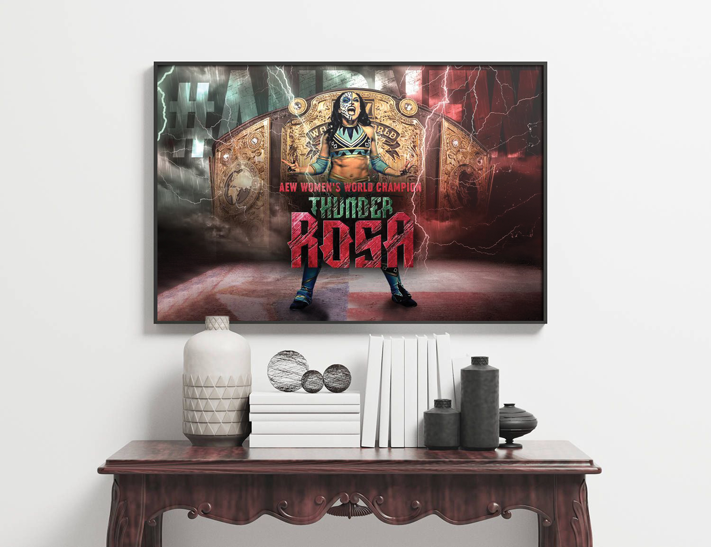 AEW Womens World Champion Thunder Rosa Poster Canvas AEW Womens World Champion Thunder Rosa Poster Canvas