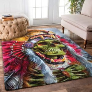 African Skull Area Rug Carpet