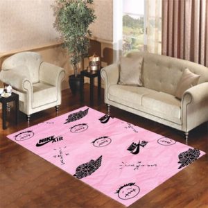 Air Jordan Logo Pink Area Rug Carpet