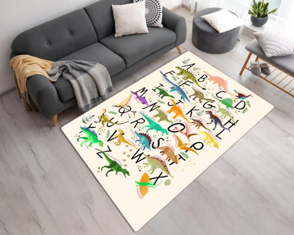 Alphabet With Dinosaurs Dinosaurs Rug Home Decor