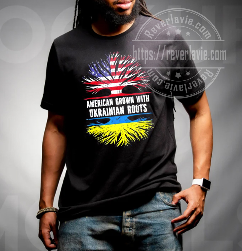 American Grown With Ukrainian Roots Usa Flag Ukraine Classic T-Shirt American Grown With Ukrainian Roots Usa Flag Ukraine Classic T-Shirt