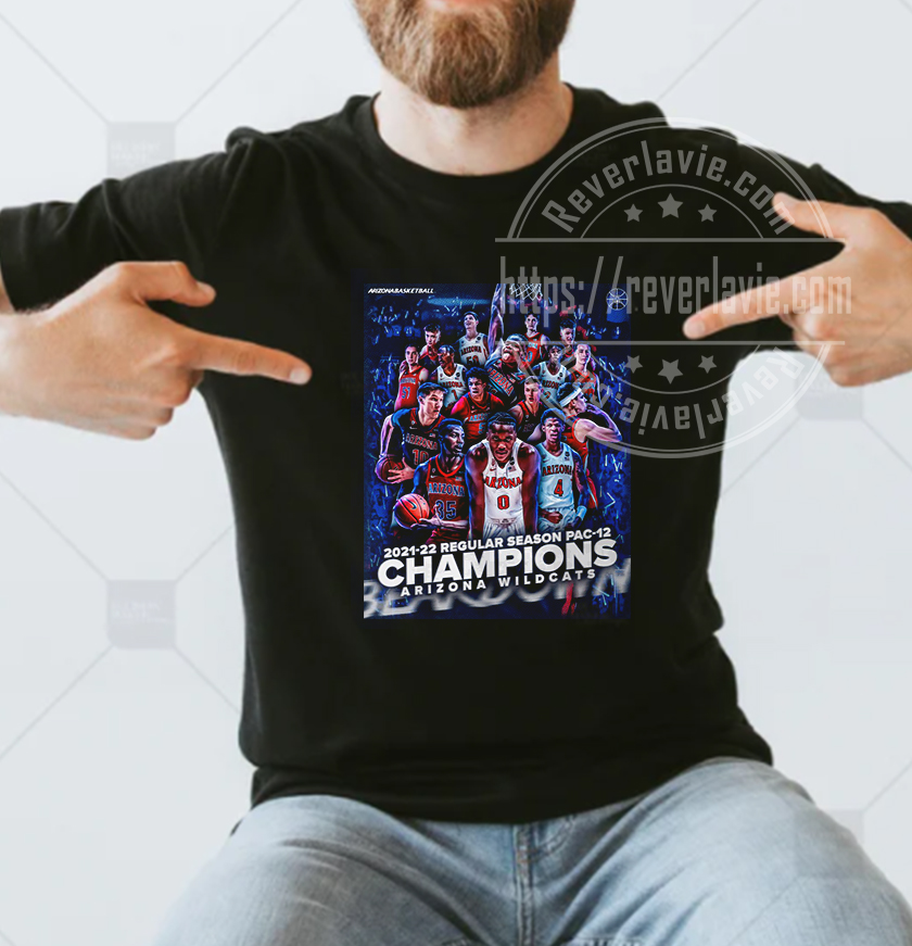 Arizona Wildcats 2021 2022 Regular Season Pac 12 Champions T-shirt Arizona Wildcats 2021 2022 Regular Season Pac 12 Champions T-shirt
