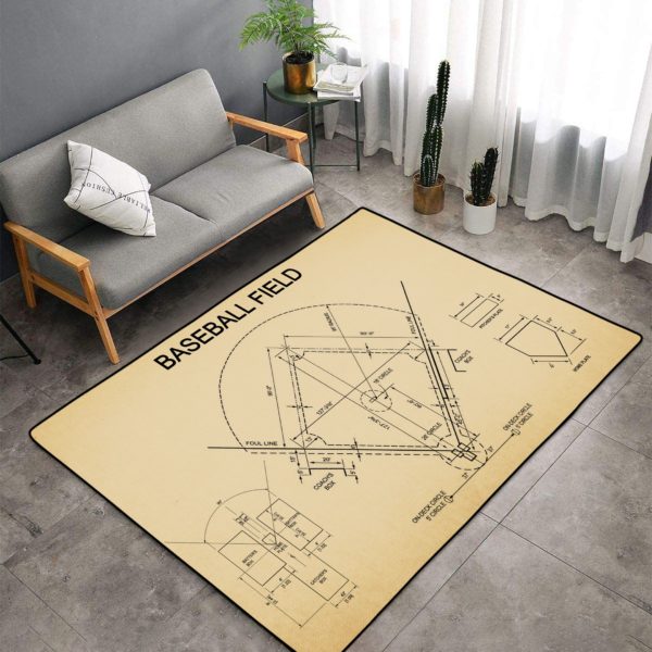 Baseball Field Area Rug Carpet