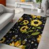 Butterfly With Sunflower Rug Carpet