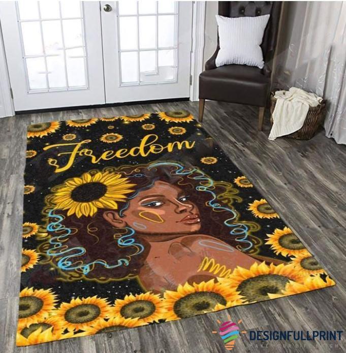 Black American Gift Black Woman Freedom Sunflower Rug Carpet Black American Gift Black Woman Freedom Sunflower Rug Carpet