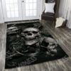 Black Skull Area  Rug Carpet