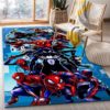 Black Spiderman Rug Home Decor