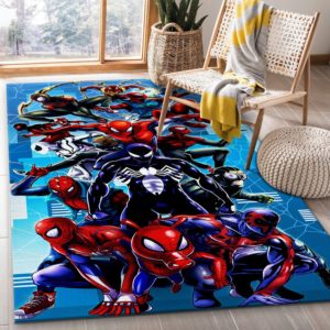 Black Spiderman Rug Home Decor