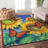 Black American Gift Black Woman Freedom Sunflower Rug Carpet