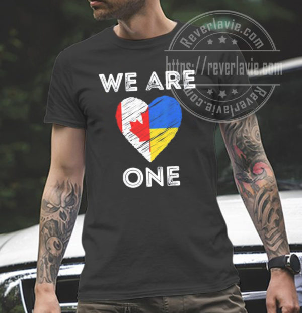 Canada Supports Ukraine We Are One Love Heart Flag 2022 Classic T-Shirt