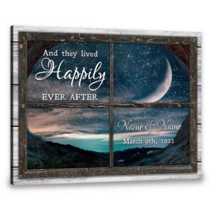 Canvas Personalized Star Map Anniversary Custom Couple Wall Art
