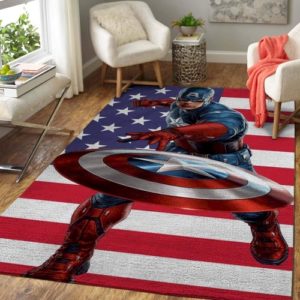 Captain America Background American Flag Rug Carpet