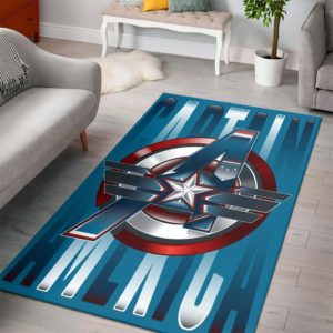 Captain American Marvel Logo Style Rug Home Decor