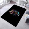 Classic T-Rex With Neon Light Dinosaurs Area Rug Home Decor