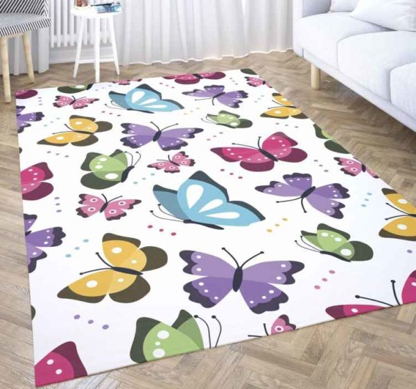 Collections Butterfly Pattern Area Rug Home Decor