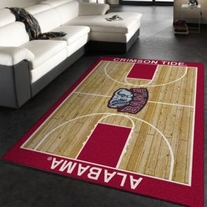 College Home Court Alabama Basketball Team Logo Area Rug