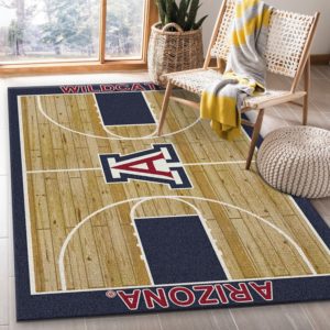 College Home Court Arizona Basketball Team Logo Area Rug