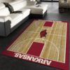 College Home Court West Virginia Basketball Team Logo Area Rug Carpet